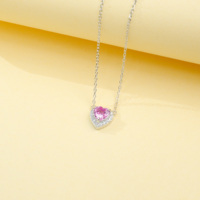 Juego de Collar y Pendientes de Zafiro Padparadscha Cultivado en Laboratorio, Plata de Ley S925, Joyería Fina para Mujer, Proveedor de Joyería Fina para Fiestas, Wangfu Jewelry