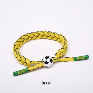 Bracelet tissé Football Star 21cm Multi-sports Portugal Brésil France pour la Coupe d'Europe Allemagne Souvenir - Product Image 3