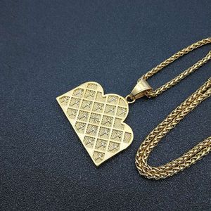 Collier pendentif Yunnique en forme de panier de fleurs avec couronne de diamants plaqué or, chaîne en acier inoxydable pour homme, style hip-hop, 3 mm, 61 cm, pour usage quotidien - Product Image 4