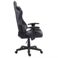 Fauteuil de jeu ergonomique noir de haute qualité en cuir PU, pivotant, inclinable, design moderne personnalisable, réglable avec vérin à gaz 3 positions