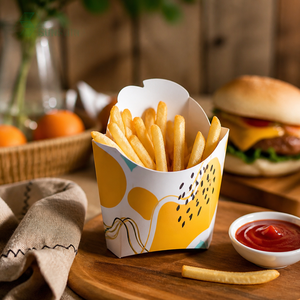 Caja para Papas Fritas Personalizada, con Frente Alto, <span class=keywords><strong>de</strong></span> Cartón Compostable, para Entrega <span class=keywords><strong>de</strong></span> Alimentos, con Logotipo Personalizado, Venta al por Mayor para <span class=keywords><strong>Pedidos</strong></span> <span class=keywords><strong>de</strong></span> Entrega y <span class=keywords><strong>Comida</strong></span> para Llevar - Product Image 1