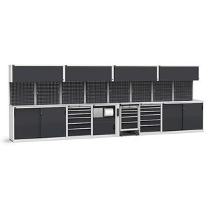 Fami GARAGE110 mueble de taller modular con tapa de acero inoxidable, 5712x695x2000mm - Product Image 1