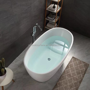 Baignoire autoportante moderne en surface solide mate, fabrication OEM/ODM avec 15 ans d'expérience, excellent prix - Product Image 3