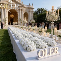 Chemin de table floral artificiel OLERAY pour mariage bohème, décoration de table de mariage, allée de cérémonie pour fête bohème