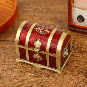 Retro Schatzkiste Schmucks cha tulle Kreativ Mit Schloss Für Freundin Geburtstags geschenk, Palace Style Schmuck Halskette Aufbewahrung sbox - Product Image 3