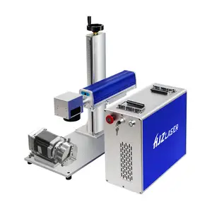 Marcador de gravação dinâmica colorida 3D Mopa, focagem automática Raycus jpt, máquinas de marcação a laser de fibra de metal com rotativa