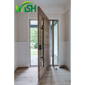 Wish Home Aluminium <span class=keywords><strong>Porte</strong></span> en <span class=keywords><strong>bois</strong></span> Extérieur Entrée principale Conception à noyau solide Portes pivotantes modernes en <span class=keywords><strong>bois</strong></span> - Product Image 3