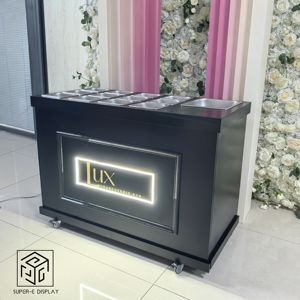 Carretto Moderno Bianco Pieghevole in Legno per Dolciumi per Matrimoni e Feste, Espositore Semplice per Snack Bar in Offerta per Decorazioni <span class=keywords><strong>Eventi</strong></span> - Product Image 4