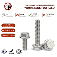 Baut Flens Bergerigi Standar Din6921 SS 304 316 A2-70 A4-80 Baja Tahan Karat M5 M6 M8 M10 M12 M14 M16 Baut Flens Heksagonal Luar