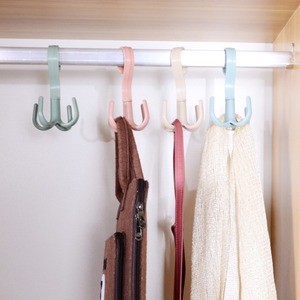 Four Claw <b>Plastic</b> Rotating <b>Hook</b> Multi Functional Coat Hat Bag Tie Rack Wardrobe Storage <b>Hook</b> - Product Image 2