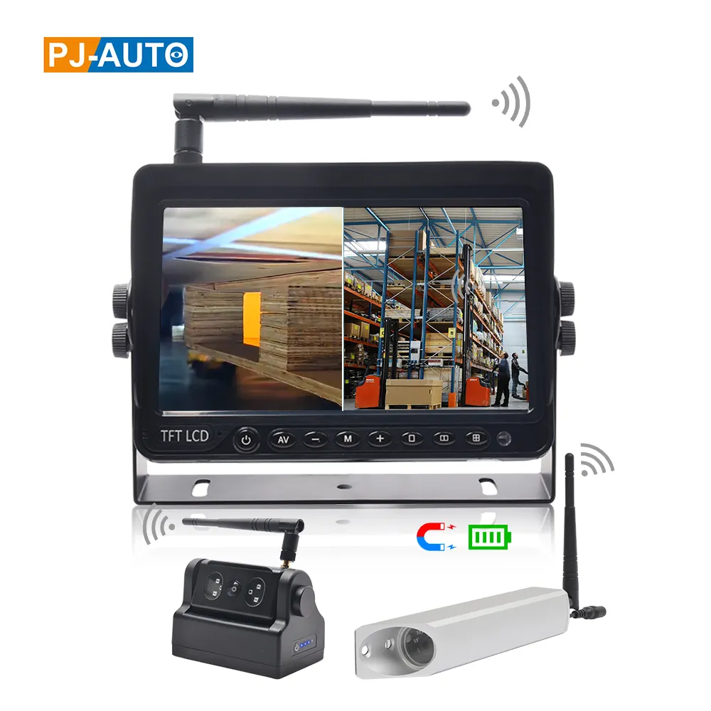 AHD Digital Wireless Car Reversing Backup Magnetic Battery Camera Kit Forklift Truck Van Wireless Camera Monitor System