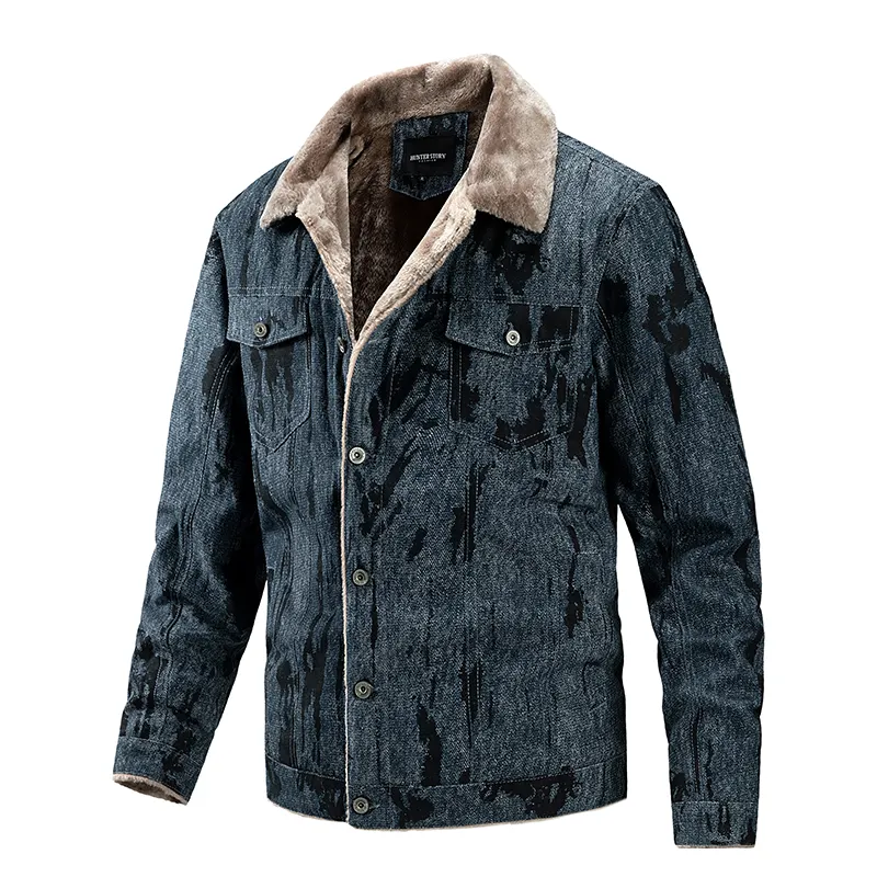 Fodera in lana giacca invernale da uomo popolare giacca a vento in cotone per lavaggio moto