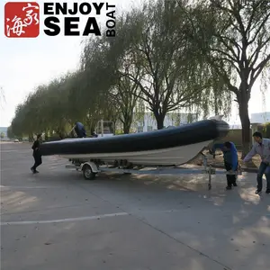 Best Selling CE 10 capacity high speed rib 760 pvc hypalon deep-v aluminum rigid hull inflatable rib boat for sale