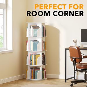 Étagère de rangement pour salon à 3 niveaux, design moderne, en bois rotatif à 360 degrés, écologique, pour enfants et adultes - Product Image 5