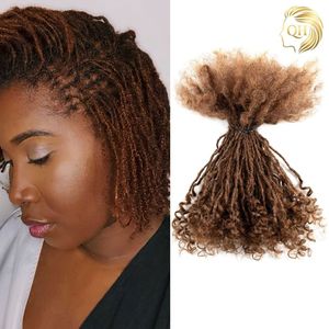 Extension Microlocs Boutique 0,1 Centimetri Stile Sisterlocks con Punte Riccioline <span class=keywords><strong>Castano</strong></span>-Auburn # <span class=keywords><strong>Capelli</strong></span> Indiani Remy 33 Pollici Fatti a Mano per Saloni USA - Product Image 1