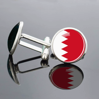 Boutons de manchette en métal avec surface en verre bombé, imprimé drapeau de l'Afrique du Sud, motif de cérémonie et drapeaux de pays, bijou ornemental, cadeau