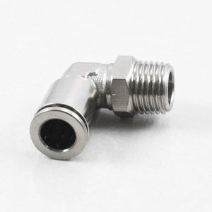 MPL一触式M5 1/8 “1/4” 3/8 “1/2” L型黄铜气动金属接头管道空气配件90 ° 公弯头推拉连接器 - Product Image 4