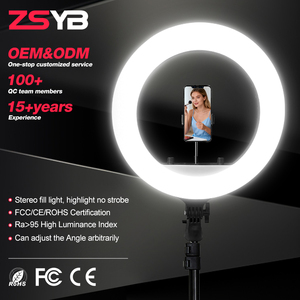 Lampe annulaire LED 18 pouces 45W à température de couleur réglable pour photographie, diffusion en direct, TikTok et <span class=keywords><strong>studio</strong></span> photo - Offre Spéciale - Product Image 1