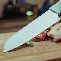Ensemble de couteaux Santoku japonais professionnels de 7 pouces lame en céramique antiadhésive avec poignée en PP outil de cuisine en acier inoxydable