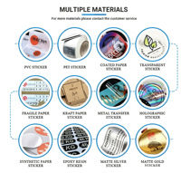 Étiquettes PVC personnalisées brillantes, imperméables, durables, résistantes aux rayures, avec logo imprimé sur mesure, autocollantes, découpées, vente en gros pour tasses et bocaux