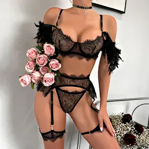 2023 alta qualidade lingerie sensual maduro preto sexy peituda transparente peito grande sexy lingerie babes