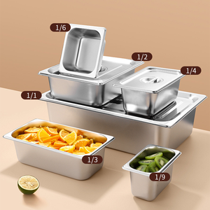 Équipement de restaurant de style américain Gn Pan Conteneur en acier inoxydable Plateaux métalliques 1/3 Gn Pan - Product Image 3