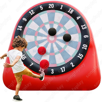 Grand jeu de fléchettes de football gonflable d'extérieur, jeu de football géant à velcro, équipement de divertissement, grand équipement de divertissement d'extérieur