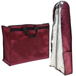 Couverture de vêtements de danse avec logo personnalisé Portable pliable poussière de mariée longue robe sac à vêtements stockage de robe de mariage - Product Image 1