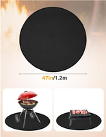 Tapis de protection pour foyer en aluminium avec revêtement en silicone, 24-36 pouces