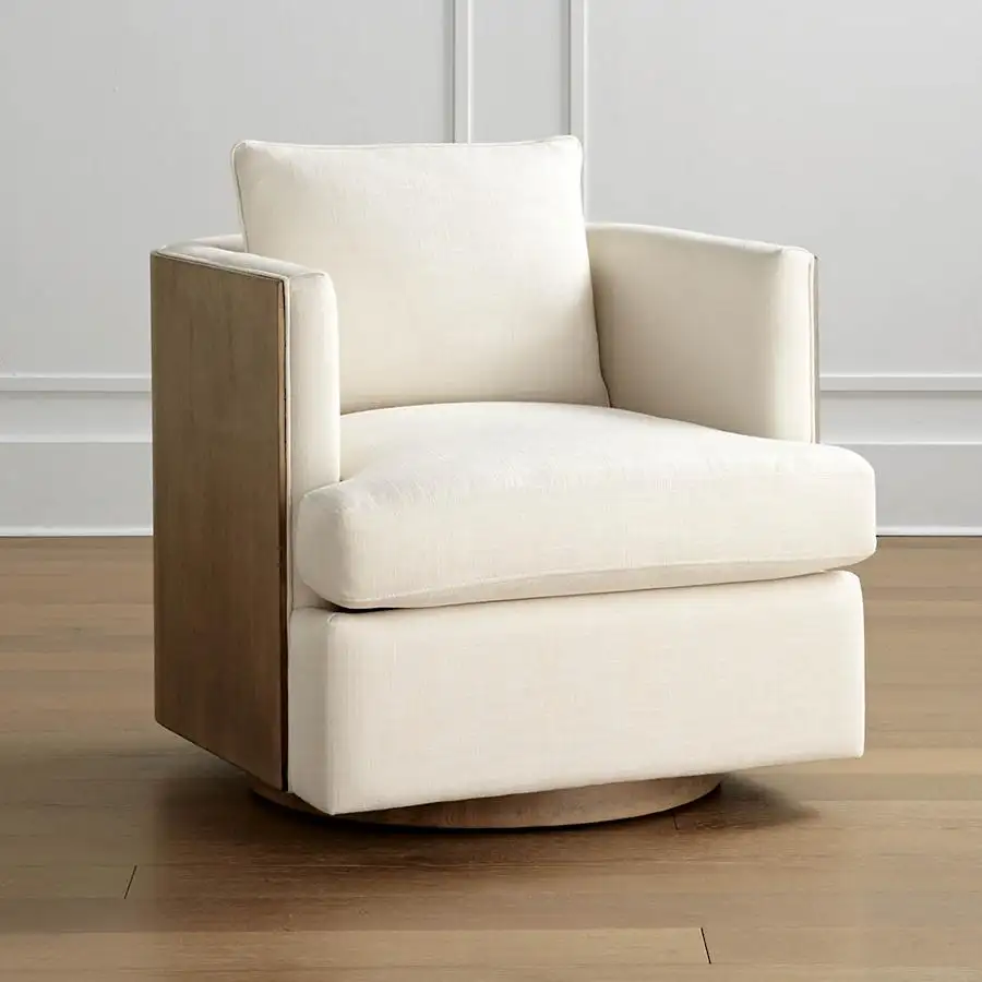 Klasik rahat iç mekan mobilyası oturma odası tasarımı tedarikçisi tek döner şezlong