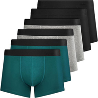 Celana Boxer Pria Katun Rajut Nyaman Bernapas Model Mid-Rise Ramah Lingkungan Anti-Bakteri Anti-Statik