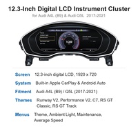 Écran LCD numérique HD de 12,3 pouces, compteur de vitesse, tableau de bord, Carplayandroid Auto pour Audi A4L B9 Q5L 2017-2024