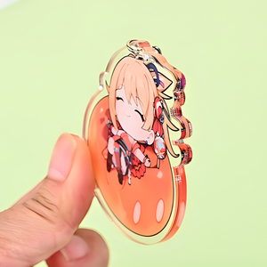 Amuletos de plástico personalizados transparentes, llavero de acrílico con holograma epoxi con purpurina transparente, llavero de acrílico bonito al por mayor - Product Image 1