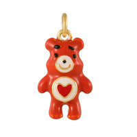 Pendentif Breloque Animaux Mignons Plaqué Or 18K Zircon Laiton Accessoires de Bijoux Abeille Ours Trèfle Cœur