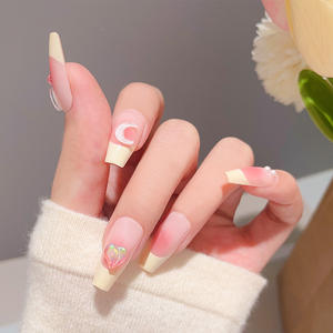 <span class=keywords><strong>Uñas</strong></span> Postizas <span class=keywords><strong>Cortas</strong></span> de Acrílico Directo de Fábrica Reutilizables Hechas a Mano con Gel UV para Presionar - Product Image 6