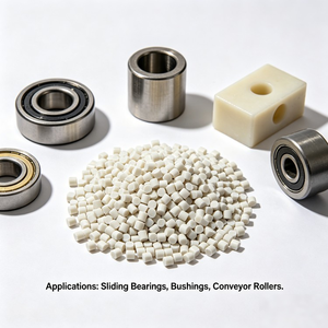 Granulés de nylon <span class=keywords><strong>PA66</strong></span> autolubrifiants résistants à l'usure avec <span class=keywords><strong>MoS2</strong></span> pour roulements, bagues, curseurs, faible coefficient de friction - Product Image 2