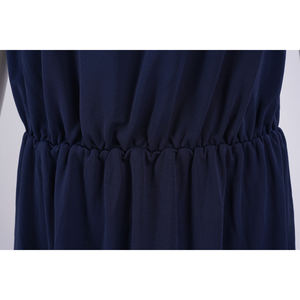 <span class=keywords><strong>Robe</strong></span> élégante pour femme, bleu <span class=keywords><strong>marine</strong></span>, col rond, manches courtes, taille à cordon, coupe ample, <span class=keywords><strong>mi</strong></span>-<span class=keywords><strong>longue</strong></span>, tendance - Product Image 5