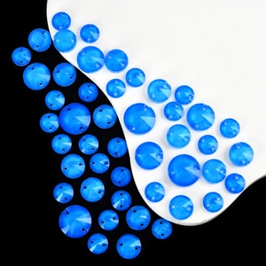Strass à coudre OLeeya de qualité supérieure, cristaux ronds Rivoli, couleurs néon fluorescentes, tailles assorties, strass à coudre pour robe - Product Image 5