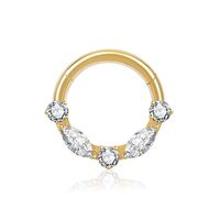 Cincin hidung dari paduan titanium G23, anting zircon marquise mewah ringan, cincin bibir, perhiasan tindik modis, aksesori hidung.
