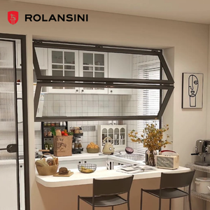 Rolansini-Ventana corredera plegable de aluminio para cocina, vidrio de acristalamiento simple, ventanas plegables verticales a la venta - Product Image 1