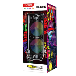 Kakusiga 2x12 In Rechargeable <b>Speaker</b> <b>With</b> Remote And Wireless <b>Microphone</b> Portable Bluetooth Party <b>Speaker</b> - Product Image 4