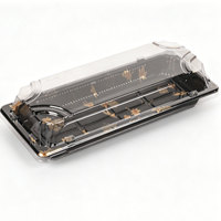 Boîte à sushi à emporter en kraft multi-compartiments, orientée vers la pratique, recyclable, avec barrière anti-humidité, pour les aires de restauration d'entreprise