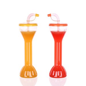 Vaso para Bebidas Frías de Cuello Largo de 500 ml con Pajita y Tapa, Plástico PET, Color Personalizado, Vaso para Bebidas de Playa, Logotipo Personalizado, Venta al por Mayor - Product Image 4