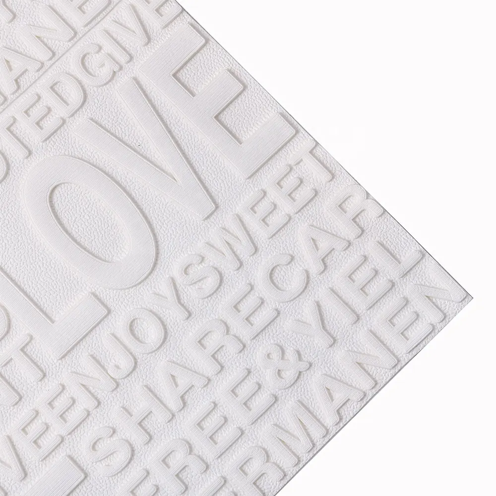 Foam Panel Wall Sticker Vinyl Foam Wallpaper Waterproof Wall Covering Soft Foaming Sheet Panel Tiles Letter Design 3D Carton LKY