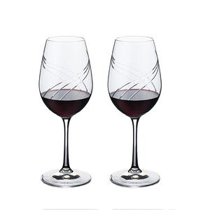 Calice da vino con cilindro quadrato in cristallo con Logo personalizzato soffiato a mano fatto a mano - Product Image 1