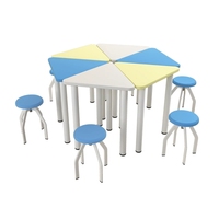Se pueden empalmar mesas hexagonales escritorio colaborativo y sillas para la escuela están en casa en las aulas áreas de comedor comunes