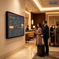 Panneau publicitaire mural LED HRAY 43 pouces avec contrôle de l'alimentation et de la minuterie pour hall d'hôtel, affichage d'informations touristiques, prise en charge OEM ODM