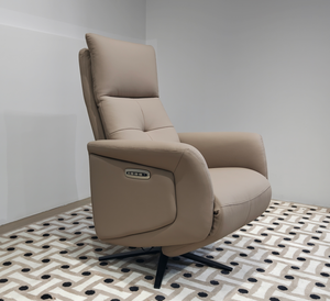 كرسي استرخاء كهربائي دوار بإطار خشبي وجلد عصري بدون جاذبية للبيع بالجملة - Product Image 3