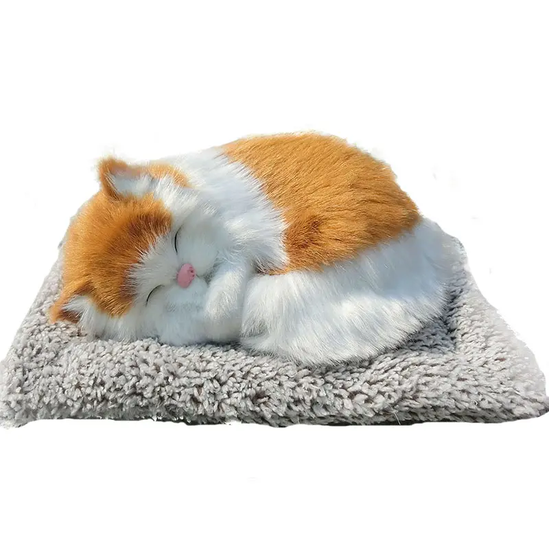 Yumuşak gerçekçi simülasyon uyku solunum kedi kürklü köpek hayvan güzel peluş ToyLiving odası araba dekorasyon dolması oyuncaklar