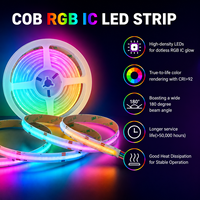 Bande LED COB intelligente BERIXDEEP RGBW IC 784 LED/m 24V 10mm, multicolore dynamique, adressable WS2811 pour la décoration intérieure